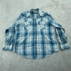 Ely Cattleman Mens XL Western Plaid Long Sleeve Shirt 4390